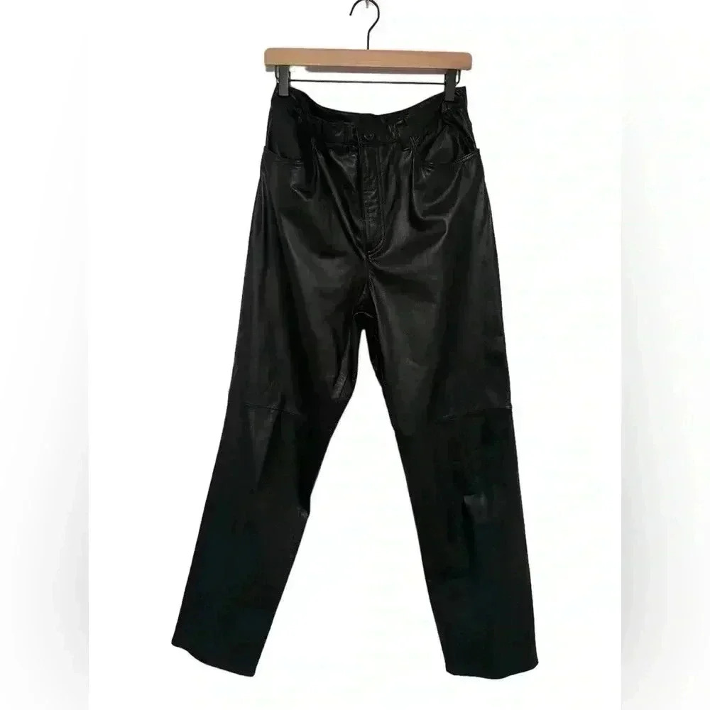 Jones New York Women's Sport Black Leather Pants Size 12
